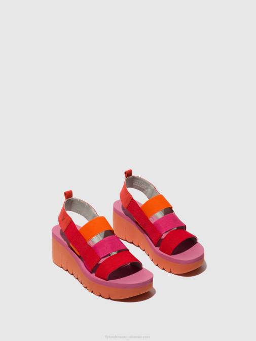 RED/ORANGE (ROSE) XX0D426 Strappy Sandals YERE847 Fly London Women