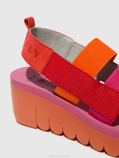 RED/ORANGE (ROSE) XX0D426 Strappy Sandals YERE847 Fly London Women