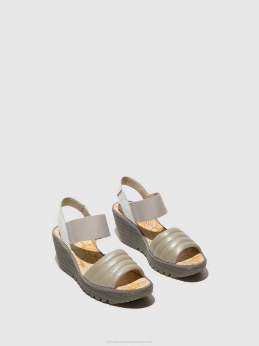 SILVER/OFFWHITE XX0D435 Sling-Back Sandals YIKO414 Fly London Women