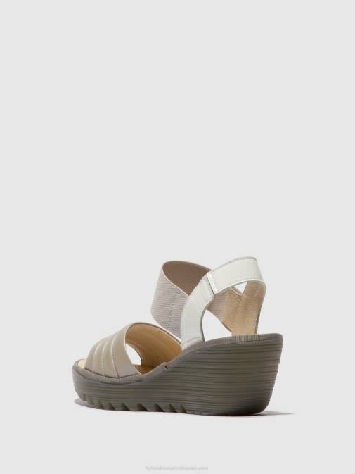 SILVER/OFFWHITE XX0D435 Sling-Back Sandals YIKO414 Fly London Women