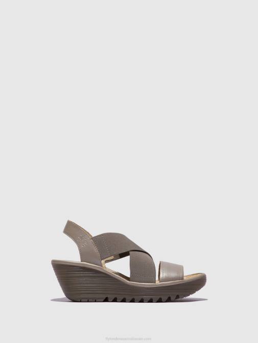 SILVER XX0D615 Crossover Sandals YAJI888 Fly London Women