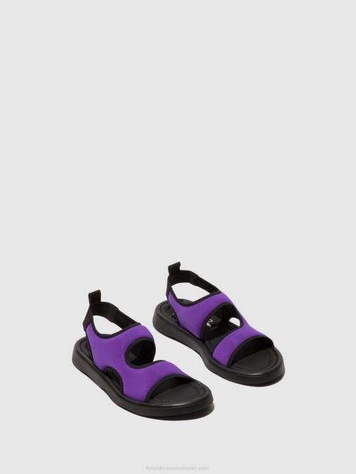 VIOLA/BLACK XX0D452 Sling-Back Sandals TREQ930 Fly London Women