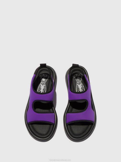 VIOLA/BLACK XX0D452 Sling-Back Sandals TREQ930 Fly London Women