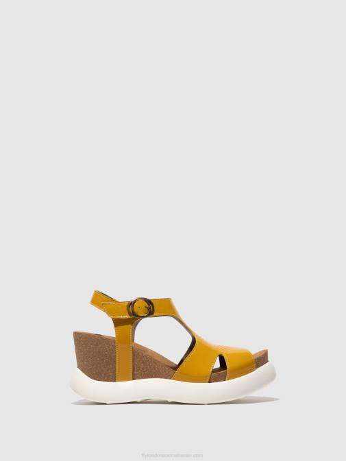 YELLOW XX0D496 Buckle Sandals GOVA962 Fly London Women