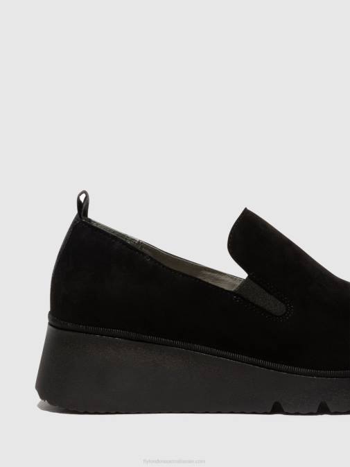 KID SUEDE BLACK XX0D665 Slip-on Shoes PECE406 Fly London Women