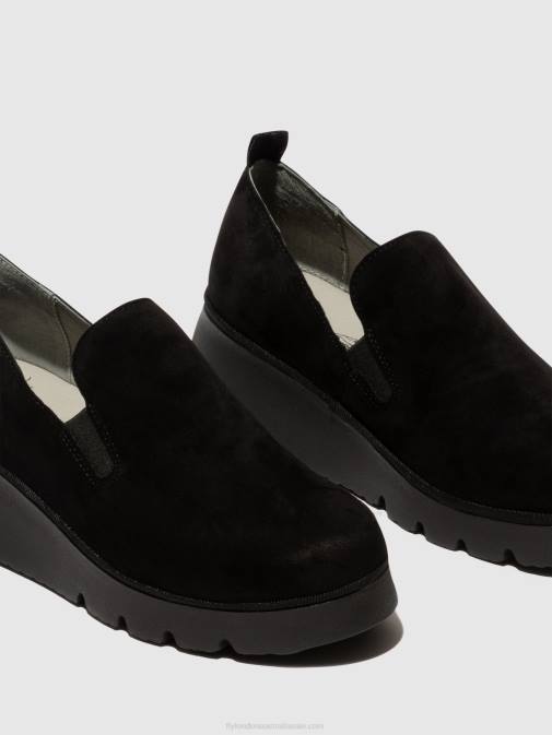 KID SUEDE BLACK XX0D665 Slip-on Shoes PECE406 Fly London Women