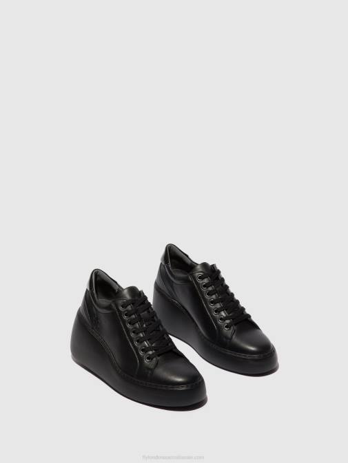 BLACK (BLACK SOLE) XX0D737 Lace-up Trainers DILE450 Fly London Women