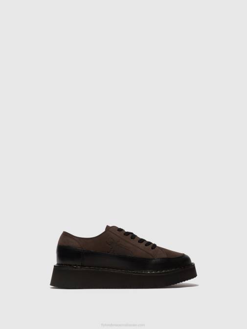 BLACK/GREY XX0D724 Lace-up Trainers CUDA099 Fly London Women