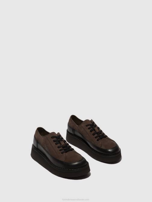 BLACK/GREY XX0D724 Lace-up Trainers CUDA099 Fly London Women