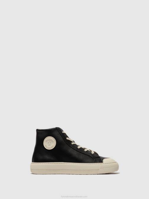 BLACK XX0D726 Hi-Top Trainers TOPY586 Fly London Women