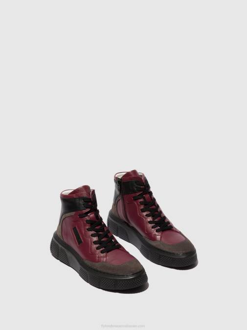 GREY/WINE/BLACK XX0D734 Lace-up Trainers EPPE531 Fly London Women
