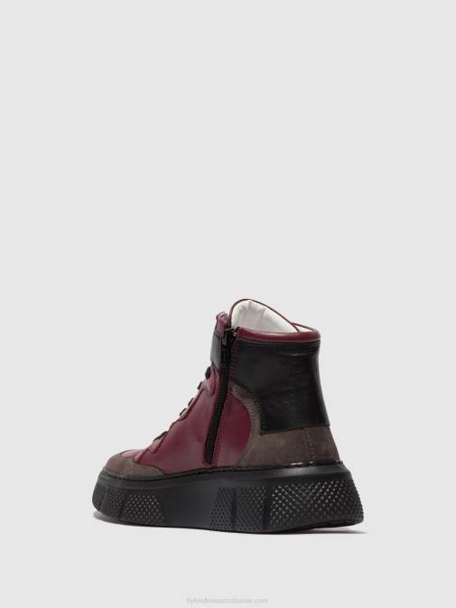 GREY/WINE/BLACK XX0D734 Lace-up Trainers EPPE531 Fly London Women