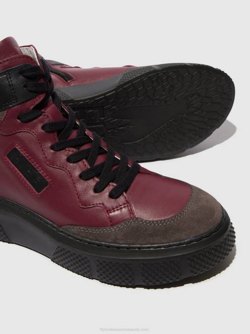 GREY/WINE/BLACK XX0D734 Lace-up Trainers EPPE531 Fly London Women