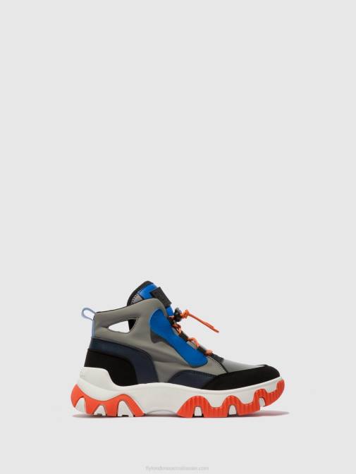 MULTI GREY/BLUE/ORANGE XX0D766 Hi-Top Trainers FENY633 Fly London Women
