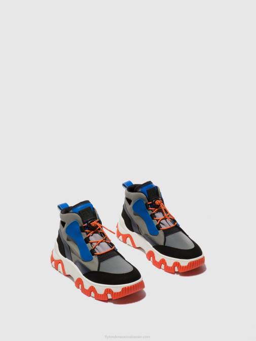 MULTI GREY/BLUE/ORANGE XX0D766 Hi-Top Trainers FENY633 Fly London Women