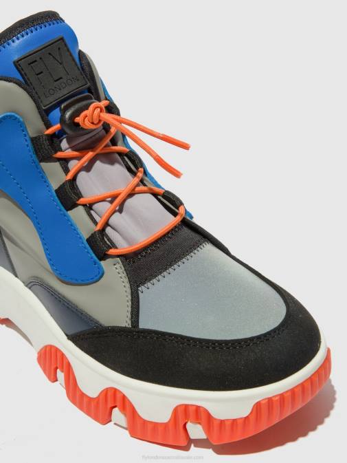 MULTI GREY/BLUE/ORANGE XX0D766 Hi-Top Trainers FENY633 Fly London Women