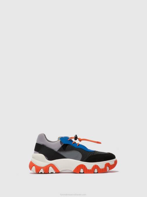 MULTI GREY/BLUE/ORANGE XX0D767 Elasticated Trainers FIAN634 Fly London Women