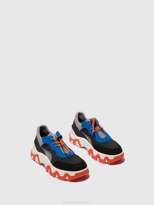 MULTI GREY/BLUE/ORANGE XX0D767 Elasticated Trainers FIAN634 Fly London Women