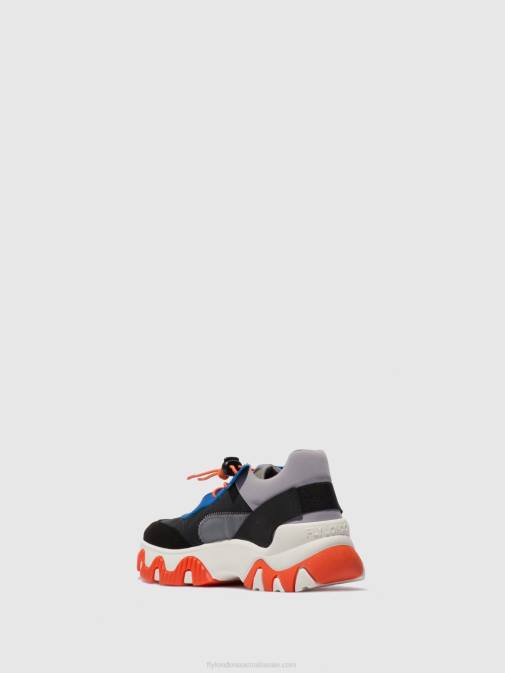 MULTI GREY/BLUE/ORANGE XX0D767 Elasticated Trainers FIAN634 Fly London Women