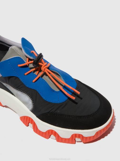 MULTI GREY/BLUE/ORANGE XX0D767 Elasticated Trainers FIAN634 Fly London Women
