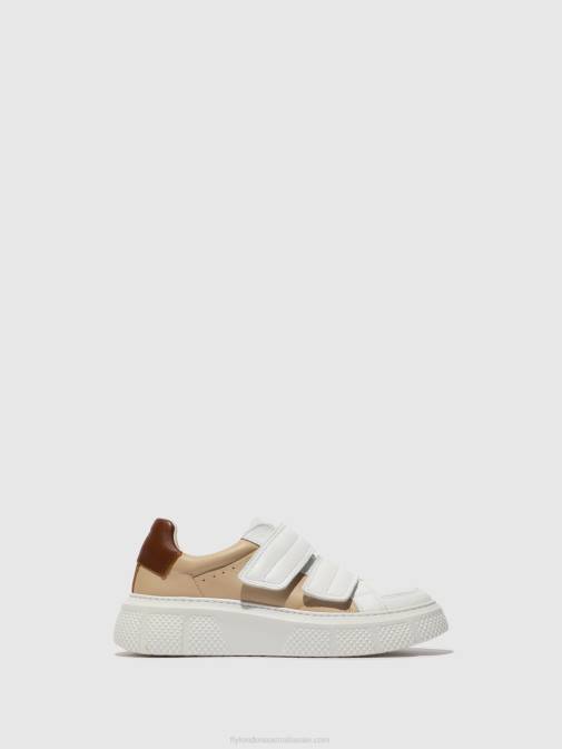 WHITE/BEIGE/COGNAC XX0D751 Velcro Trainers EDDA513 Fly London Women