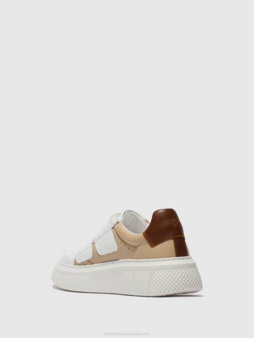 WHITE/BEIGE/COGNAC XX0D751 Velcro Trainers EDDA513 Fly London Women