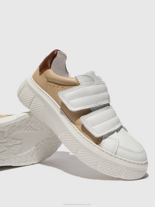 WHITE/BEIGE/COGNAC XX0D751 Velcro Trainers EDDA513 Fly London Women