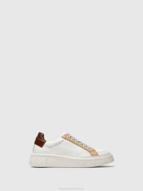 WHITE/BEIGE/COGNAC XX0D757 Lace-up Trainers EMMY510 Fly London Women