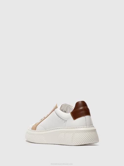 WHITE/BEIGE/COGNAC XX0D757 Lace-up Trainers EMMY510 Fly London Women