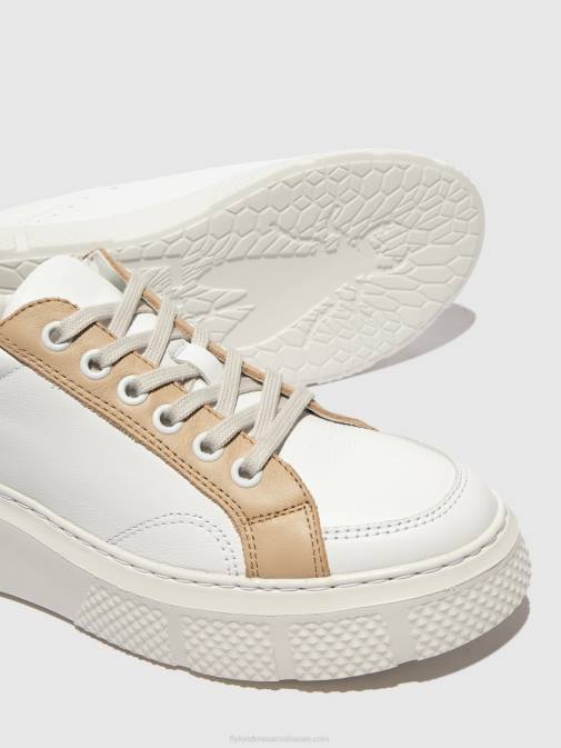 WHITE/BEIGE/COGNAC XX0D757 Lace-up Trainers EMMY510 Fly London Women