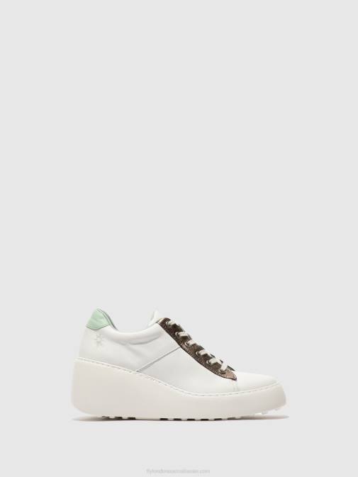 WHITE/BRONZE GRAPHITE/MINT XX0D722 Lace-up Trainers DELF580 Fly London Women