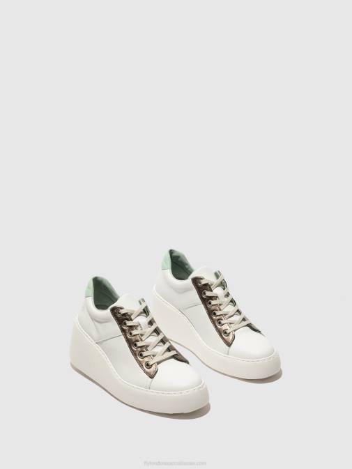 WHITE/BRONZE GRAPHITE/MINT XX0D722 Lace-up Trainers DELF580 Fly London Women