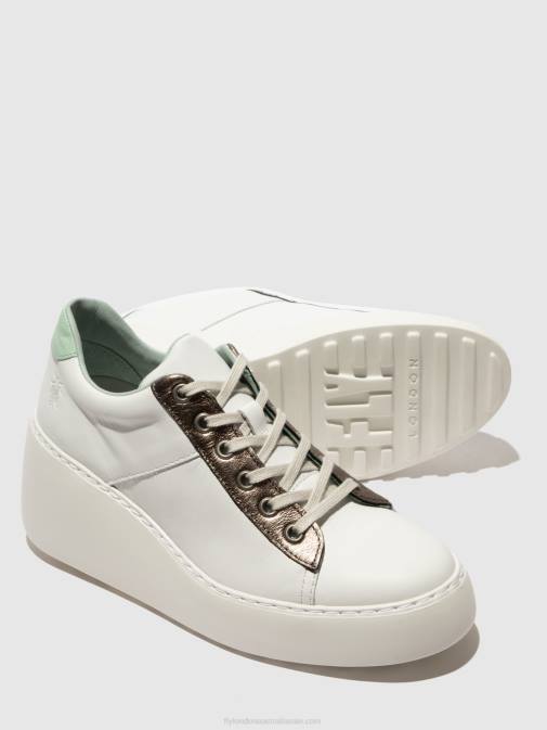 WHITE/BRONZE GRAPHITE/MINT XX0D722 Lace-up Trainers DELF580 Fly London Women