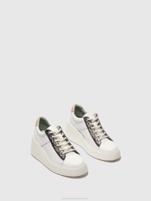 WHITE/GRAPHITE/MYNT XX0D718 Lace-up Trainers DELF580 Fly London Women