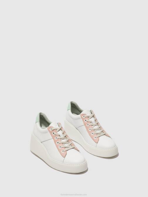 WHITE/NUDE/MINT XX0D713 Lace-up Trainers DELF580 Fly London Women